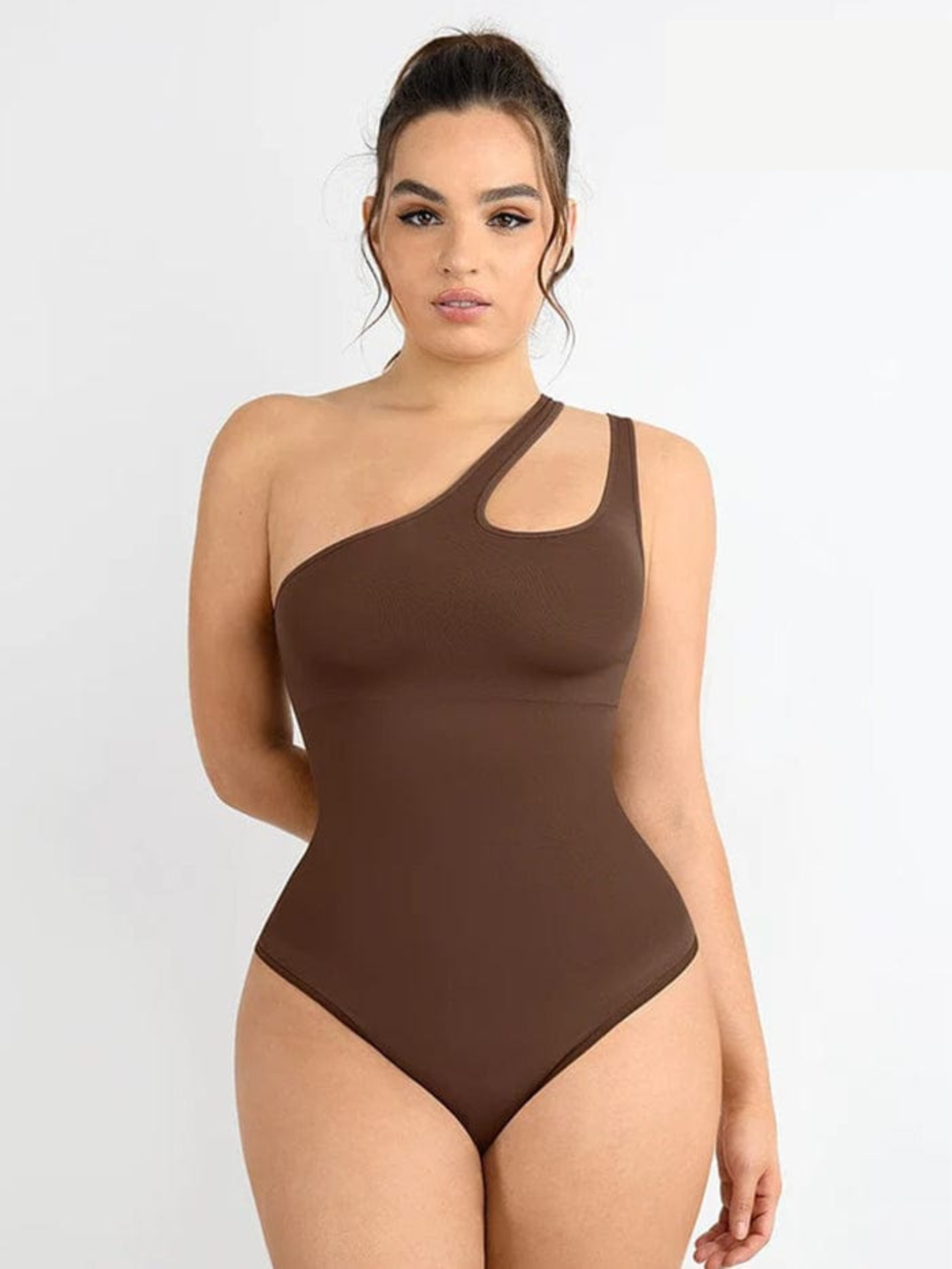 One-shoulder Waist and Abdomen Compression Shapewear Bodysuit