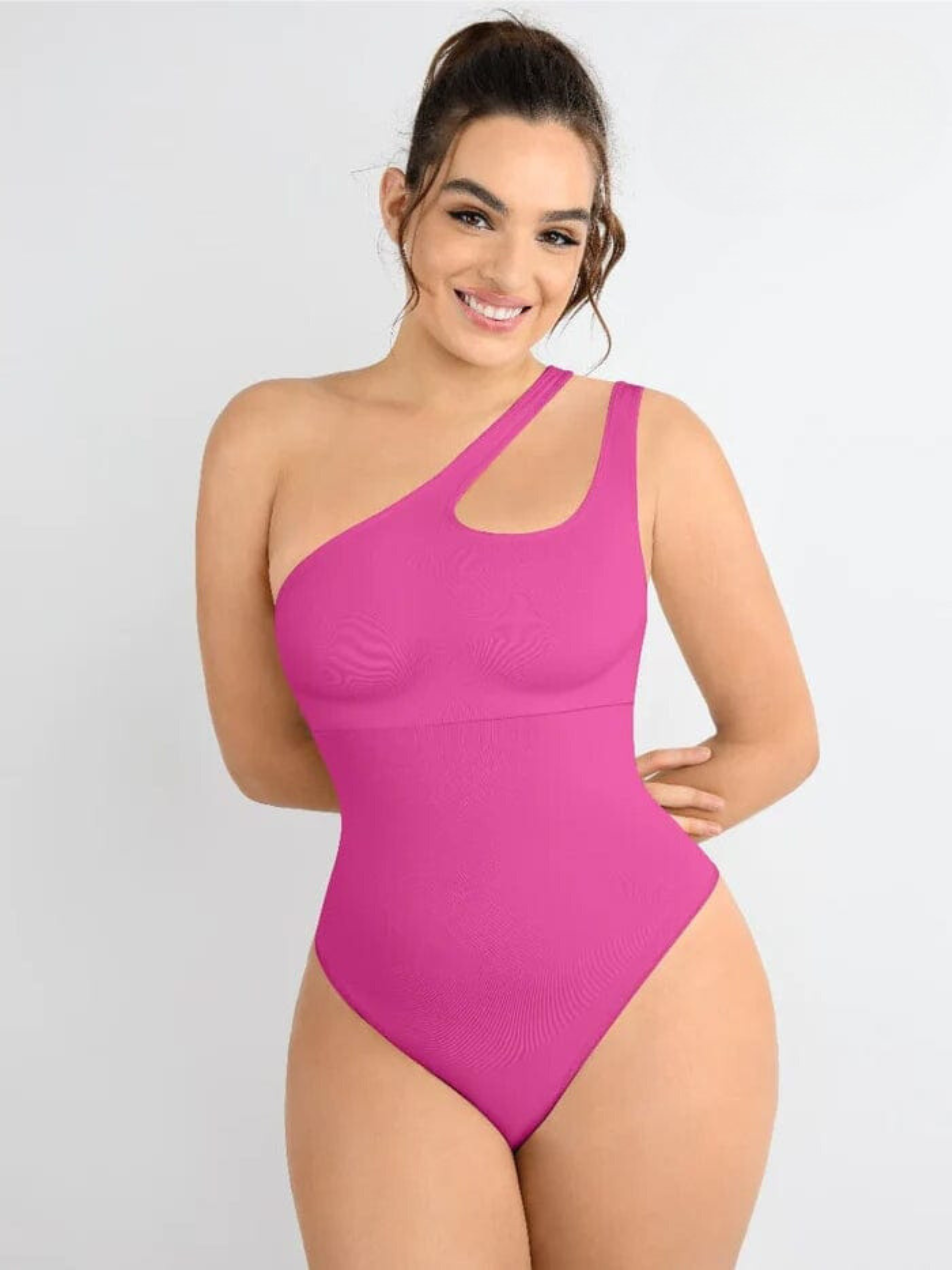 One-shoulder Waist and Abdomen Compression Shapewear Bodysuit