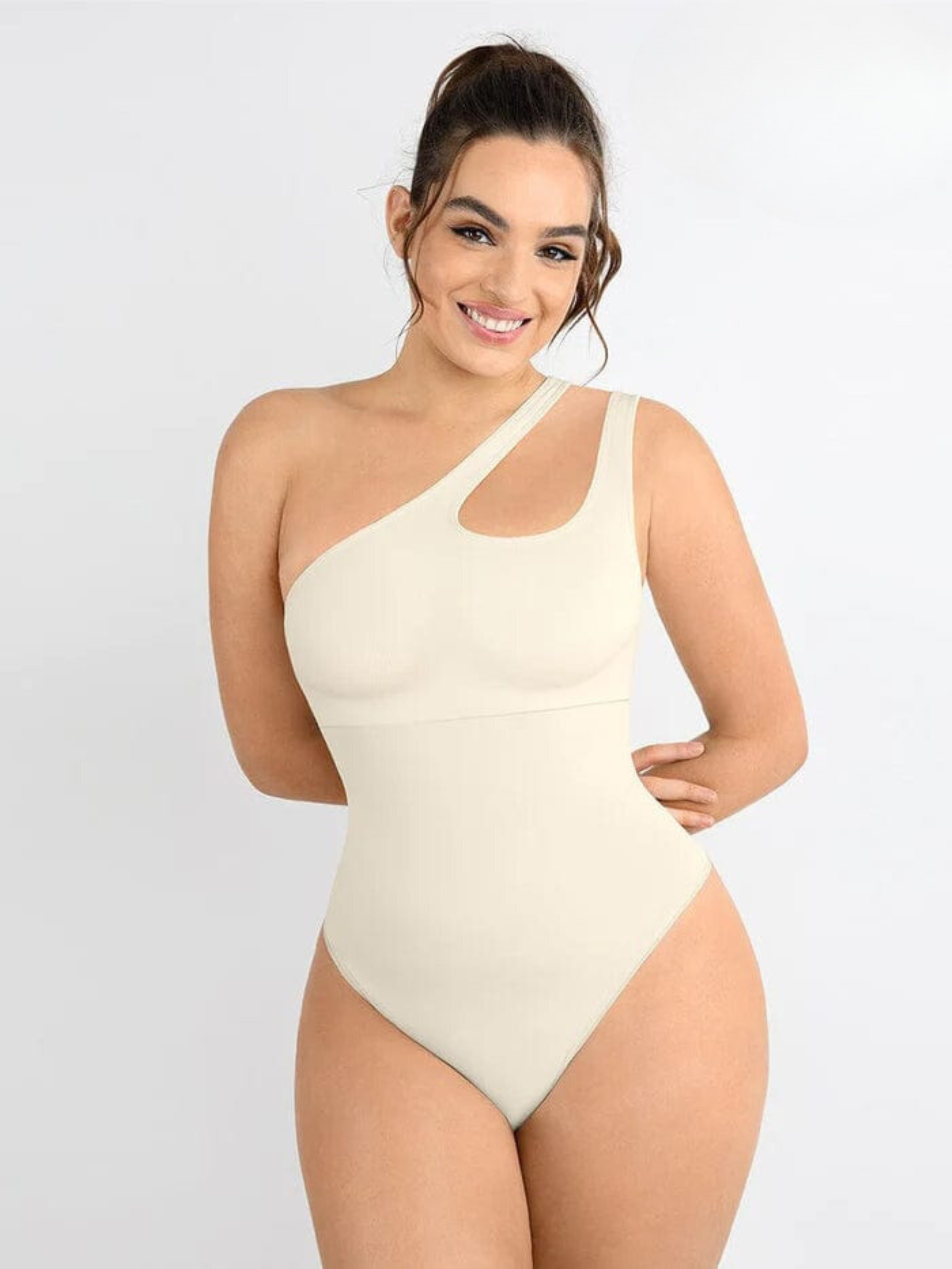 One-shoulder Waist and Abdomen Compression Shapewear Bodysuit